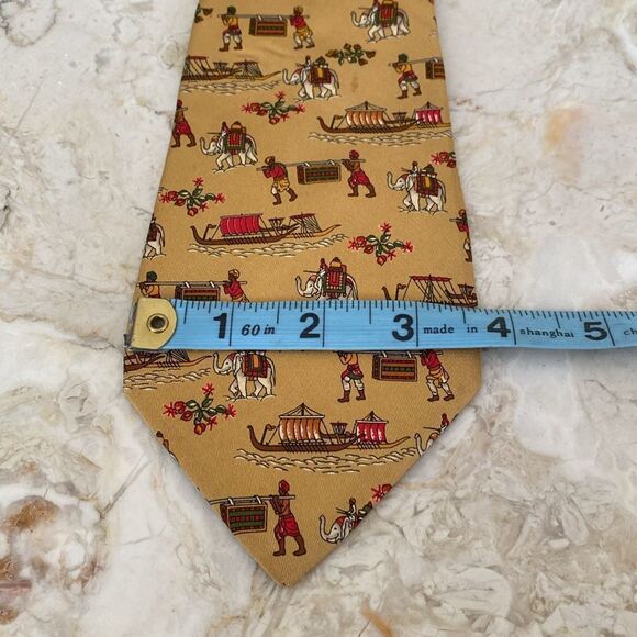 Salvatore Ferragamo 100% Silk Tie Asian Motif - Picture 10 of 11